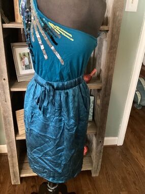 The Limited by Jodi Arnold teal green dress size 4